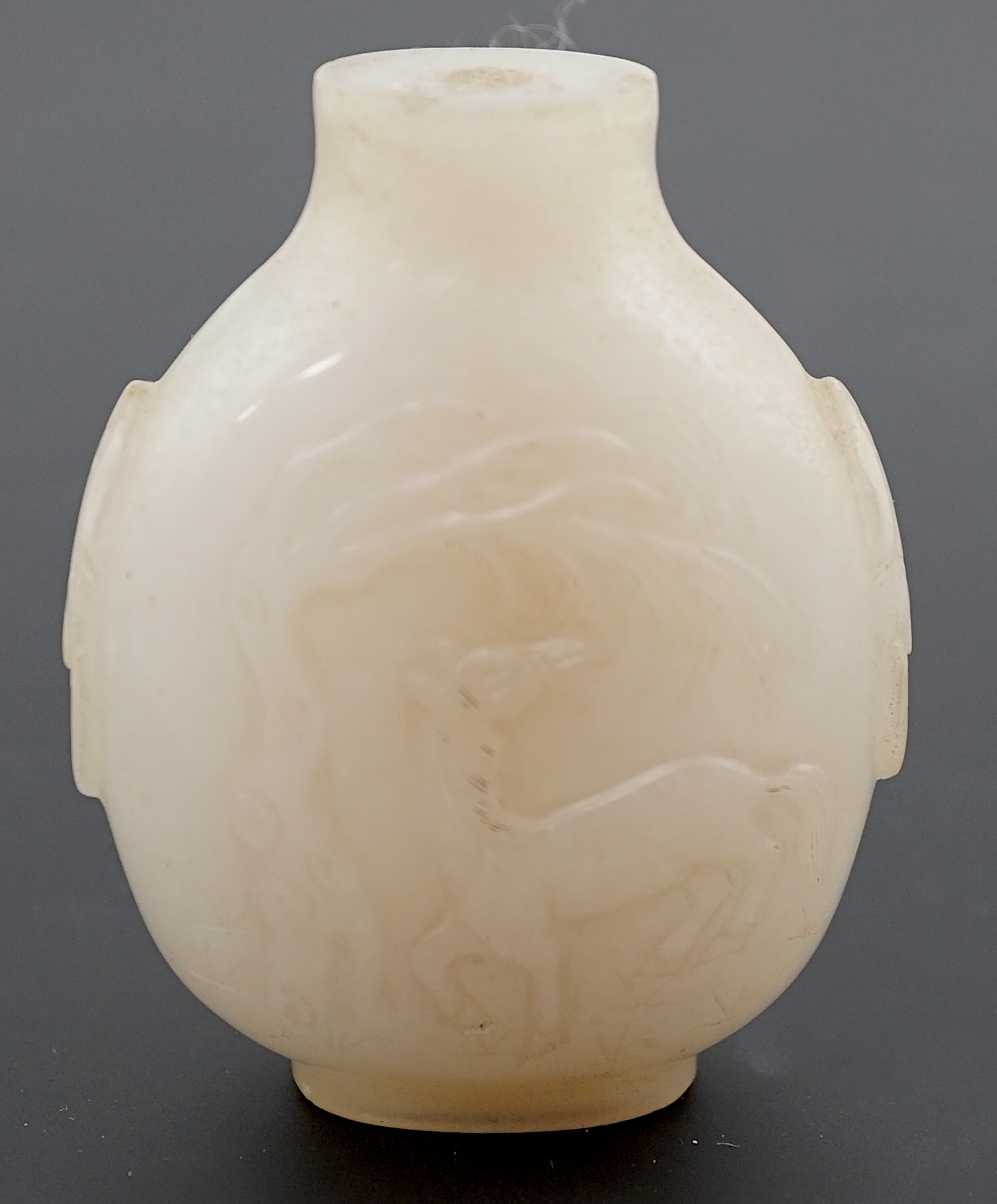 A large Chinese white jade snuff bottle, 19th century